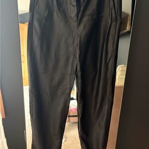 J. Crew Vegan Leather Straight Black Dress Pants